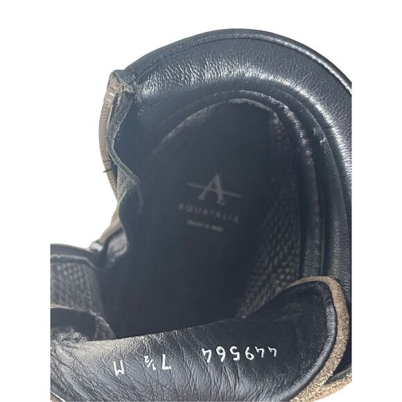 Aquatalia Mayra Weatherproof Suede Lace Up boot US 7 M Combat Ankle Boot Women’s - Picture 2 of 10